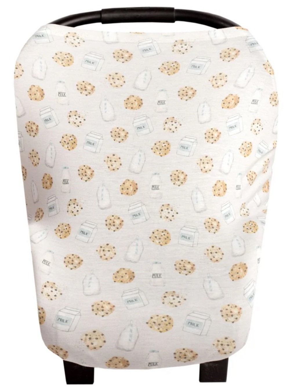 Copper Pearl Chip Multi-Use Cover - Milk & Cookie Print in White and Tan